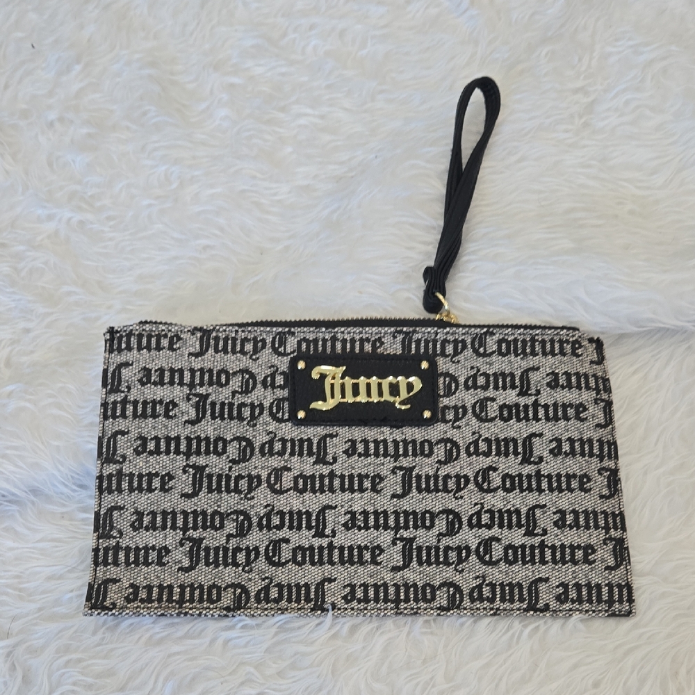 Juicy Couture Black and Gold Wristlet‎